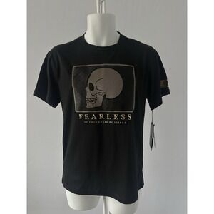 NWT Bordo Cromato Black Skull Fearless Nothing Impossible Shirt Small (b7A)